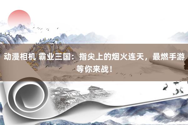 动漫相机 霸业三国：指尖上的烟火连天，最燃手游等你来战！