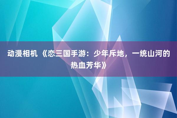 动漫相机 《恋三国手游：少年斥地，一统山河的热血芳华》