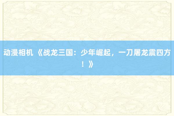 动漫相机 《战龙三国：少年崛起，一刀屠龙震四方！》