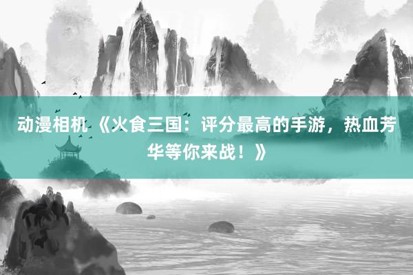 动漫相机 《火食三国：评分最高的手游，热血芳华等你来战！》