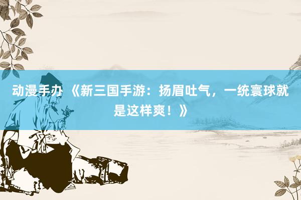 动漫手办 《新三国手游：扬眉吐气，一统寰球就是这样爽！》