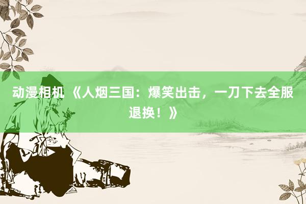 动漫相机 《人烟三国：爆笑出击，一刀下去全服退换！》