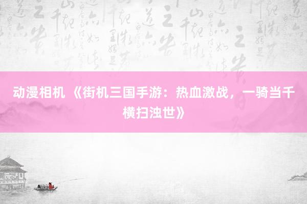 动漫相机 《街机三国手游：热血激战，一骑当千横扫浊世》