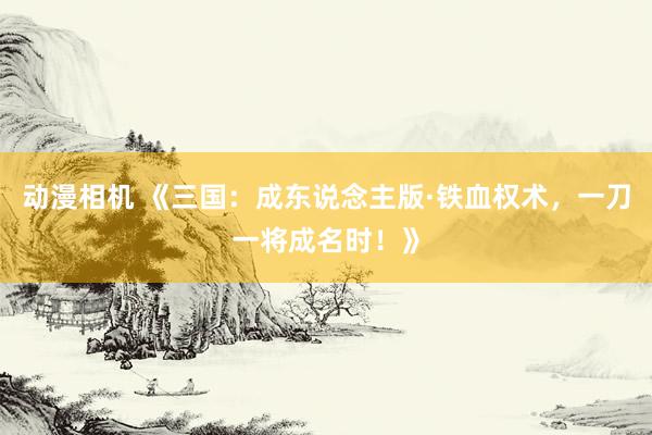 动漫相机 《三国：成东说念主版·铁血权术，一刀一将成名时！》