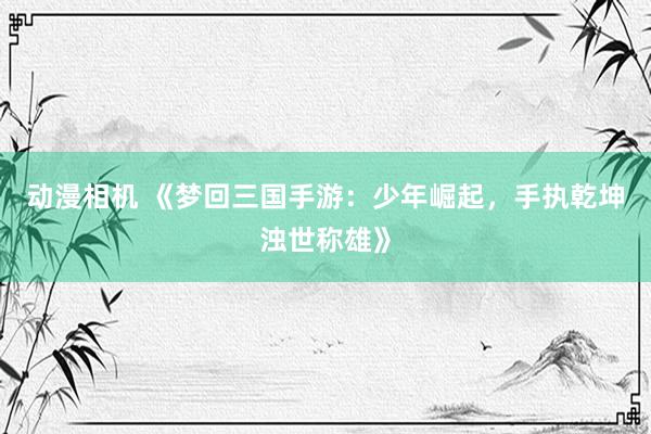 动漫相机 《梦回三国手游：少年崛起，手执乾坤浊世称雄》