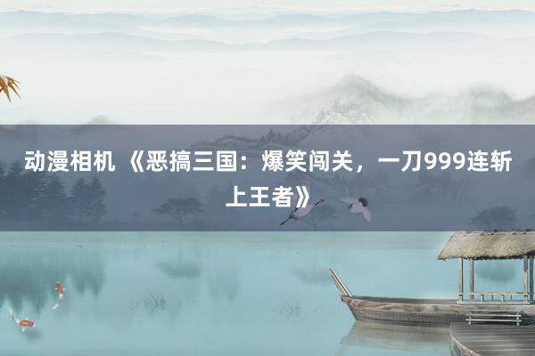 动漫相机 《恶搞三国：爆笑闯关，一刀999连斩上王者》