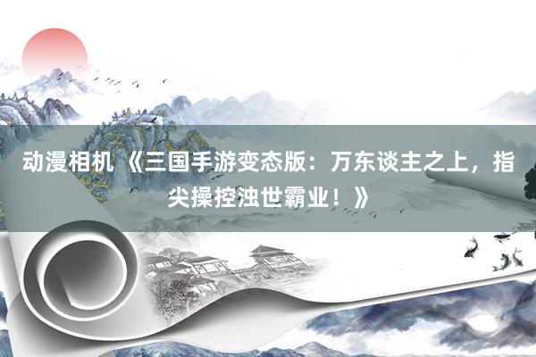 动漫相机 《三国手游变态版：万东谈主之上，指尖操控浊世霸业！》