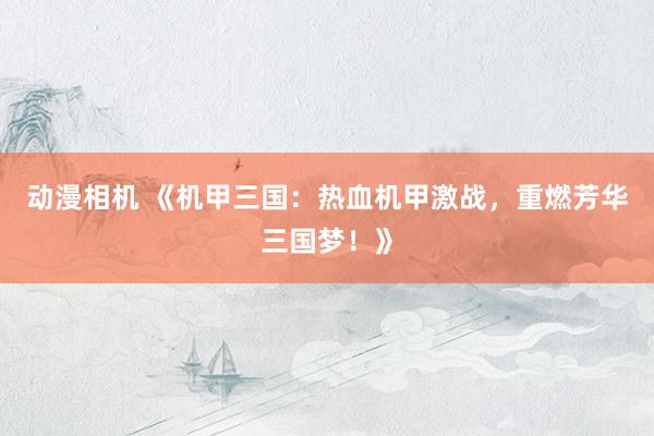 动漫相机 《机甲三国：热血机甲激战，重燃芳华三国梦！》