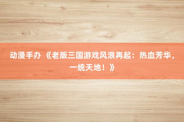 动漫手办 《老版三国游戏风浪再起：热血芳华，一统天地！》