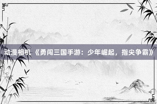 动漫相机 《勇闯三国手游：少年崛起，指尖争霸》