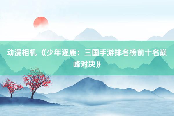 动漫相机 《少年逐鹿：三国手游排名榜前十名巅峰对决》